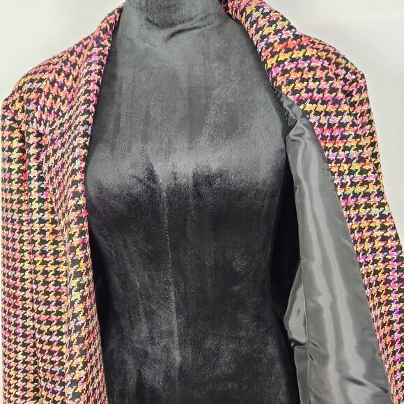 Patchington Size 16 Multi Color Houndstooth Suit Blazer 2 Button Jacket - Picture 11 of 12